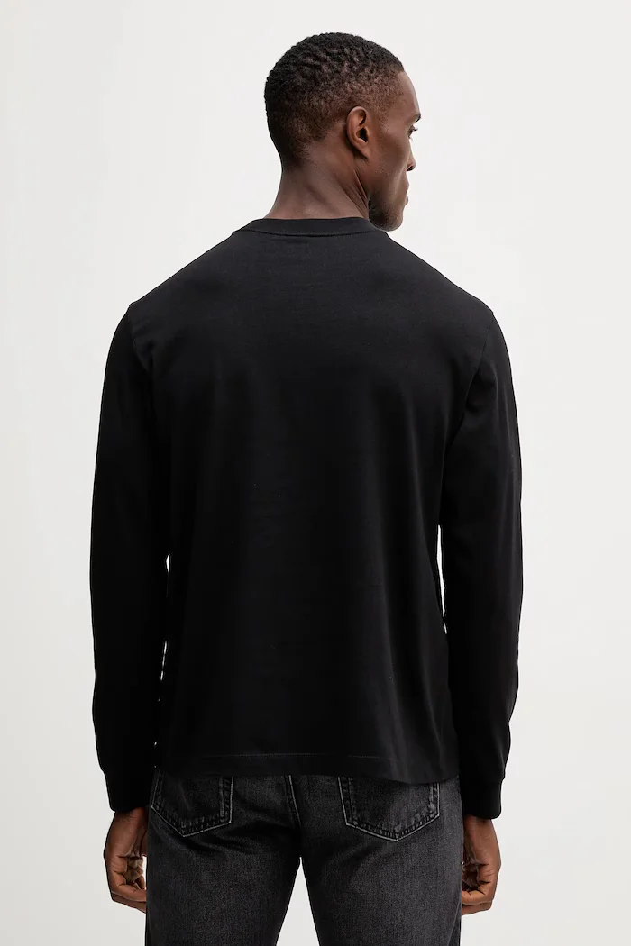 CALVIN KLEIN JEANS блуза с дълги ръкави мъжка от памук черна LV04RD247G