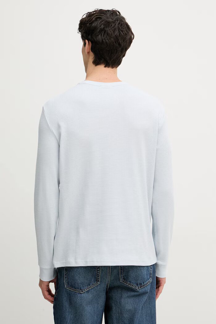 CALVIN KLEIN JEANS блуза с дълги ръкави мъжка от памук синя LV040EM217