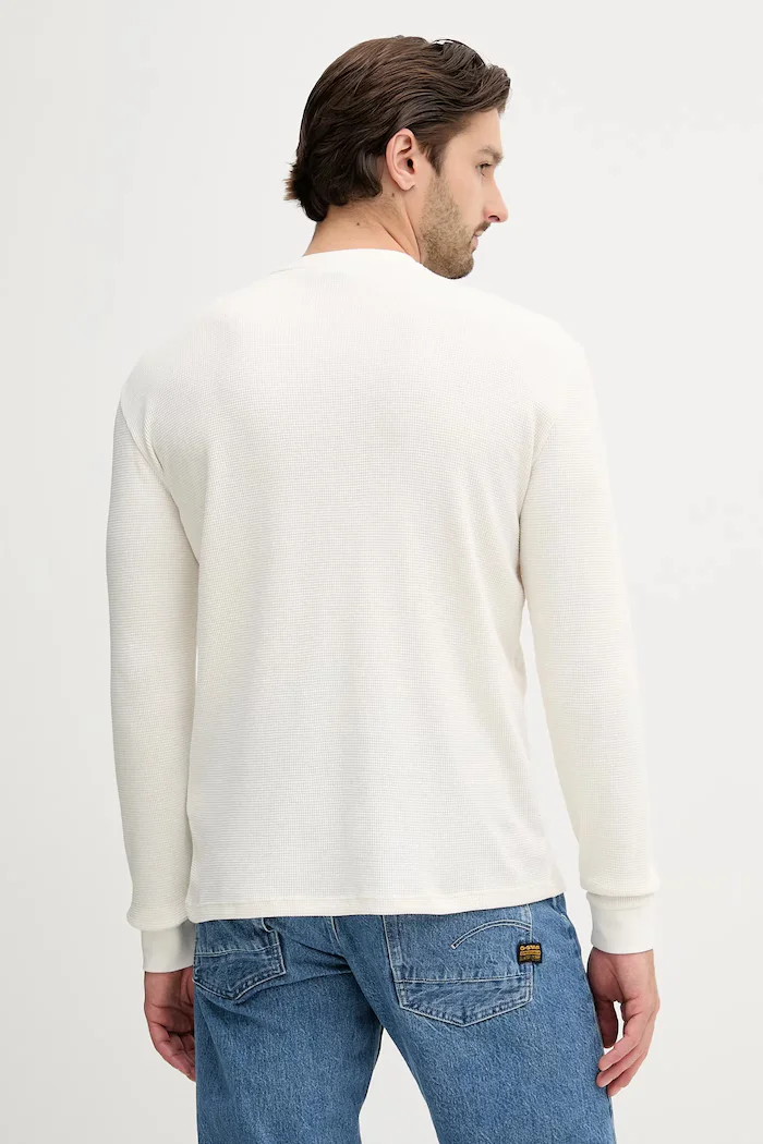 CALVIN KLEIN JEANS блуза с дълги ръкави мъжка памучна бежова LV040EM217