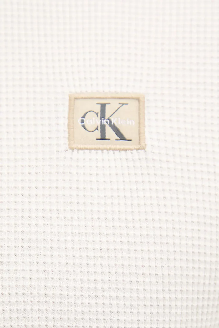 CALVIN KLEIN JEANS блуза с дълги ръкави мъжка памучна бежова LV040EM217