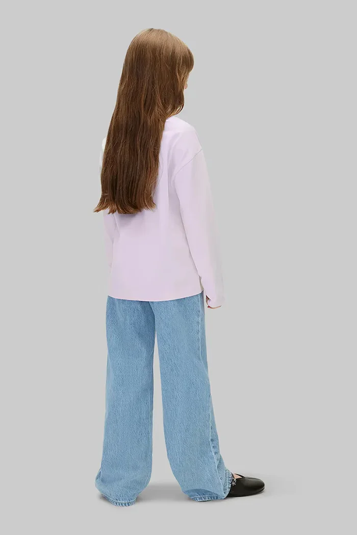 CALVIN KLEIN JEANS блуза с дълги ръкави за деца от памук виолетова LVCKTJA17U