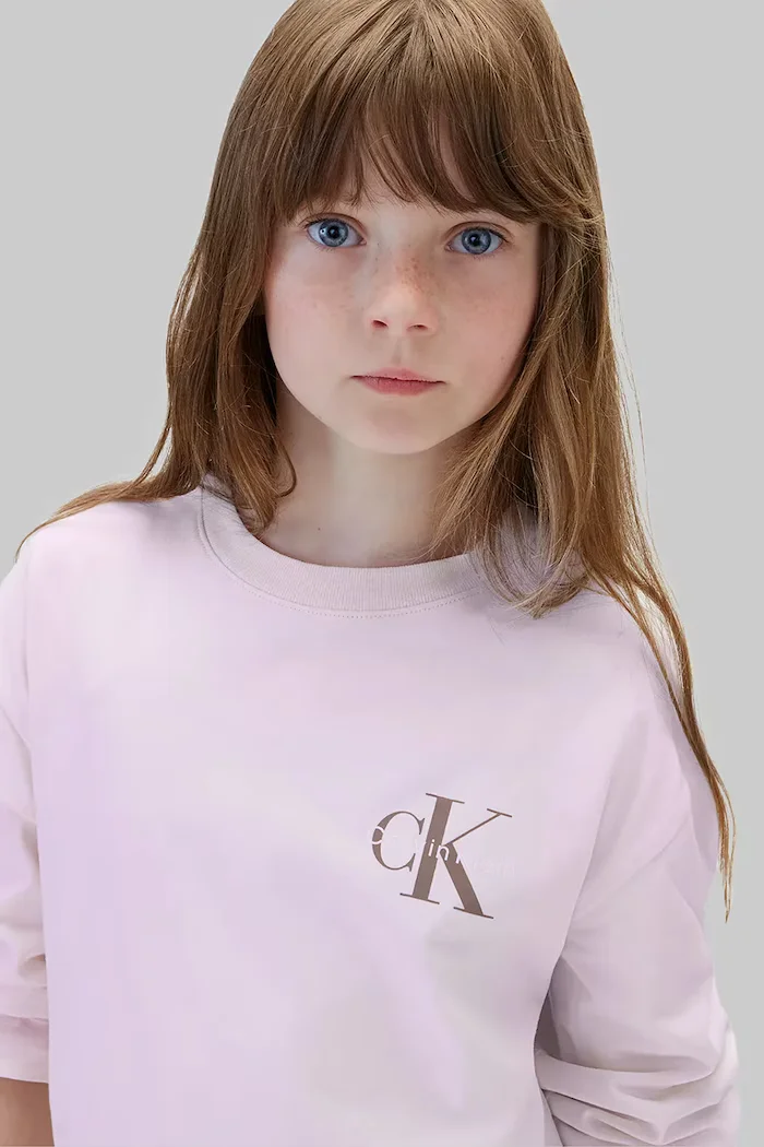 CALVIN KLEIN JEANS блуза с дълги ръкави за деца от памук виолетова LVCKTJA17U