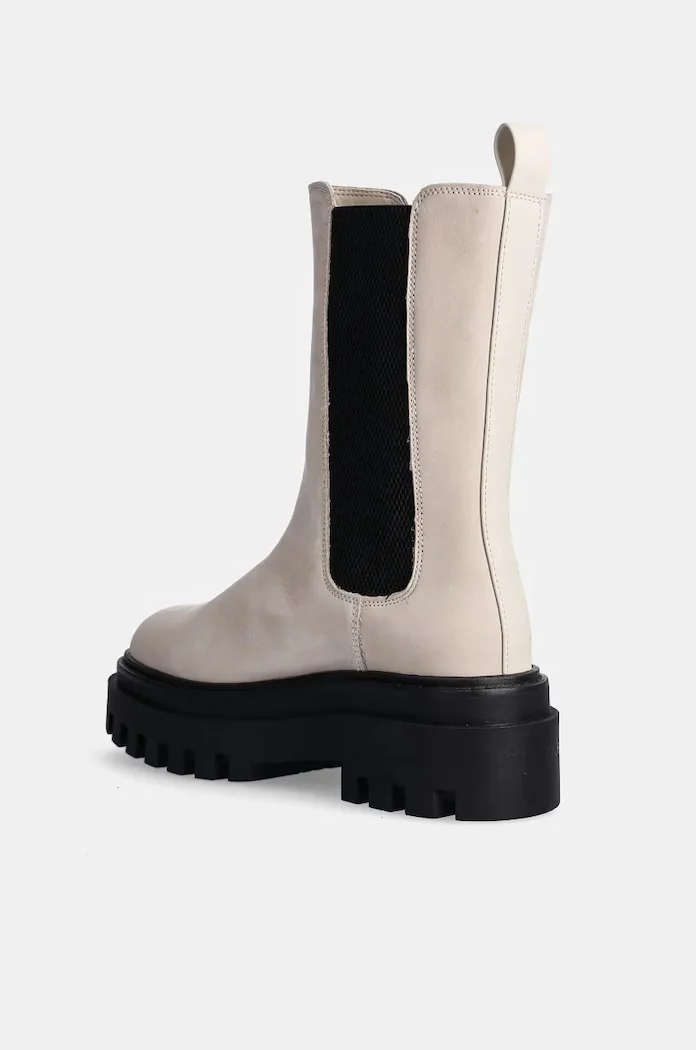 CALVIN KLEIN JEANS Боти челси от набук FLATFORM CHELSEA BOOT MG NB в бежово с платформа YW0YW01684