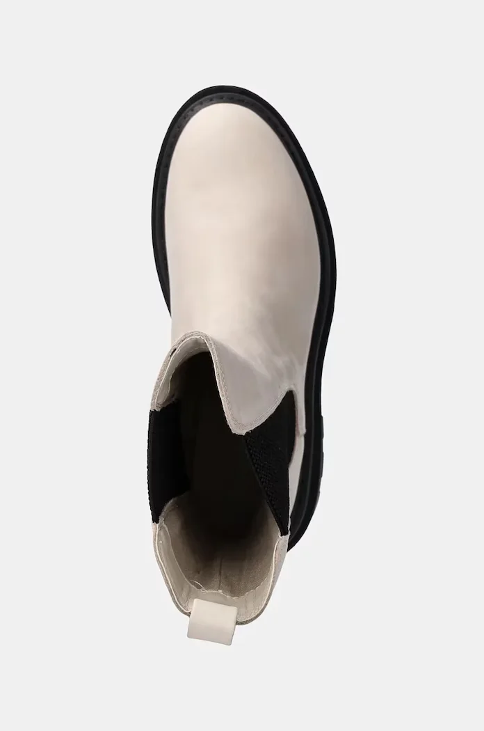 CALVIN KLEIN JEANS Боти челси от набук FLATFORM CHELSEA BOOT MG NB в бежово с платформа YW0YW01684