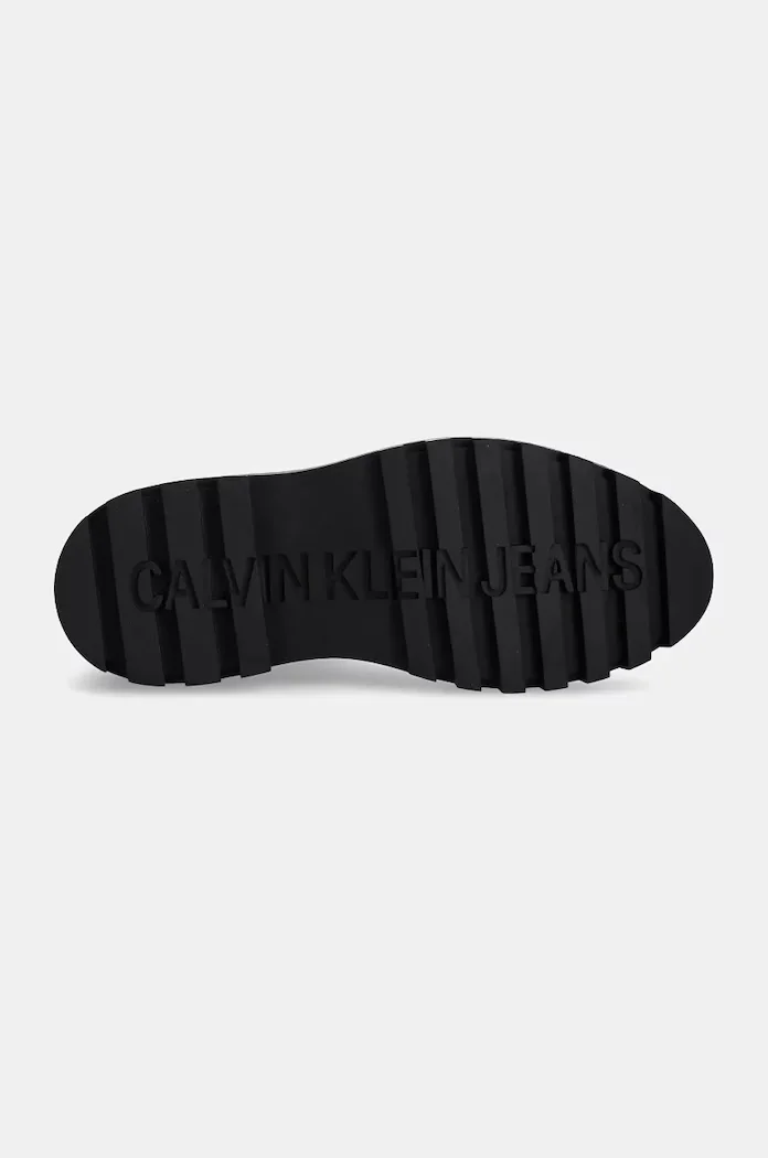 CALVIN KLEIN JEANS Боти челси от набук FLATFORM CHELSEA BOOT MG NB в бежово с платформа YW0YW01684