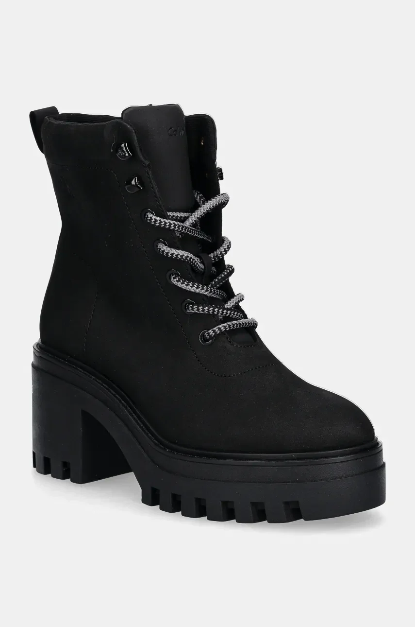 CALVIN KLEIN JEANS Боти CHUNKY HEELED ZIP BOOT LTH
