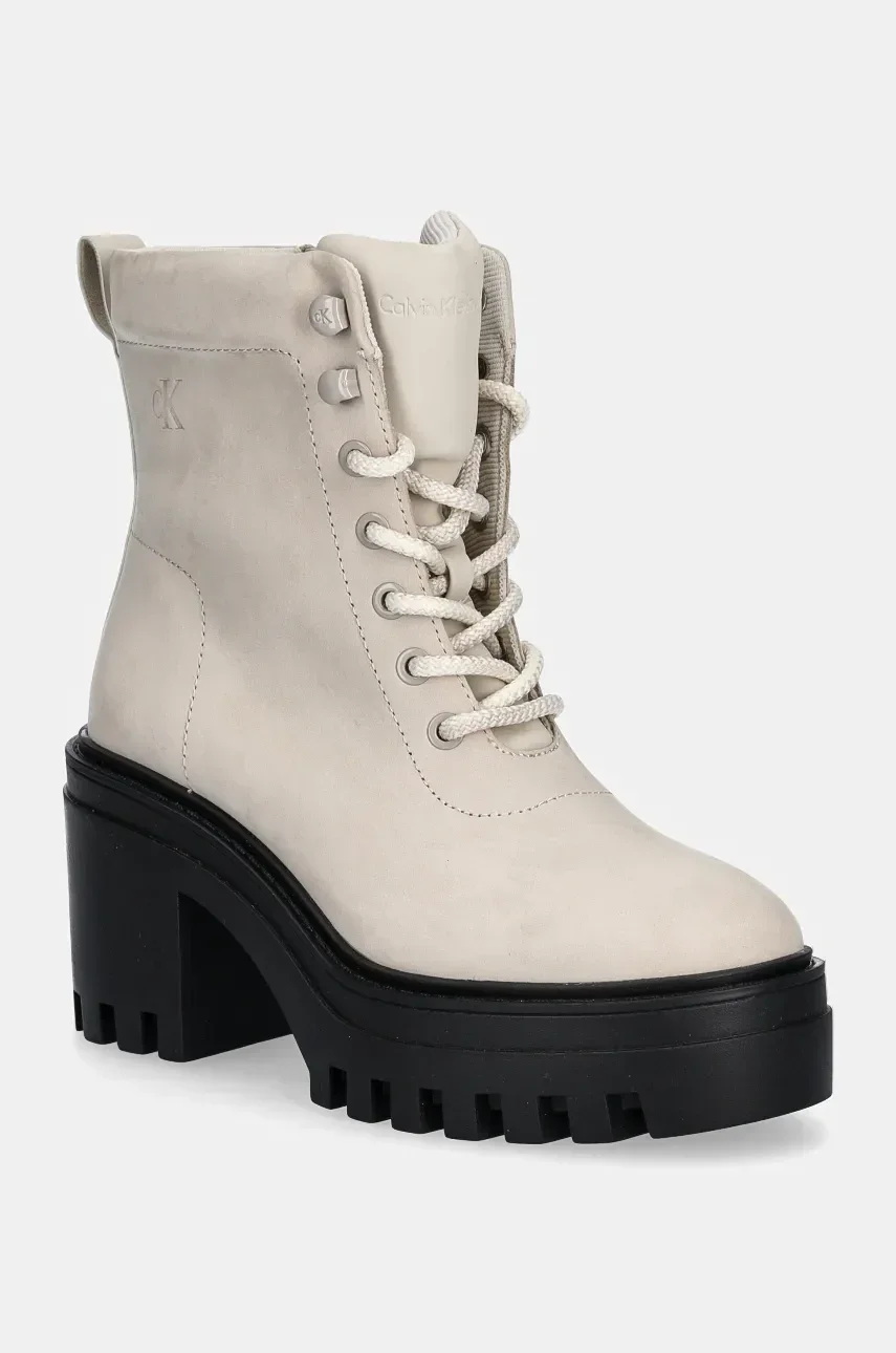 CALVIN KLEIN JEANS Боти CHUNKY HEELED ZIP BOOT LTH