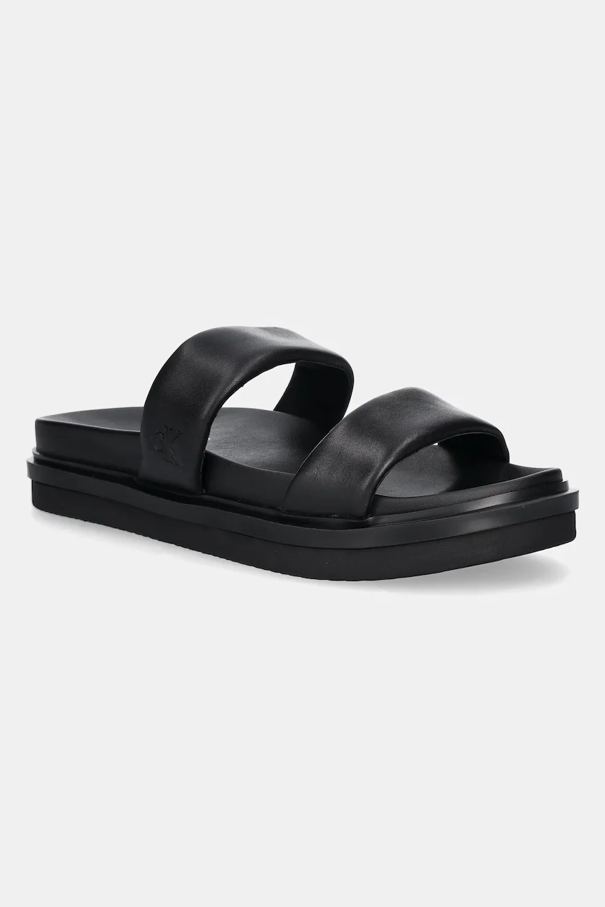 CALVIN KLEIN JEANS Чехли FLAT MOLDED DOUBLEBAR SANDAL LTH