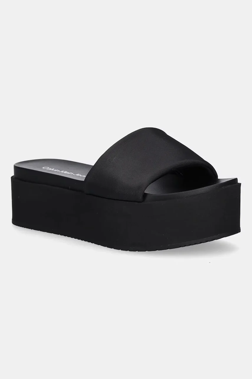 CALVIN KLEIN JEANS Чехли FLATFORM SANDAL SLIDE IN NYLON