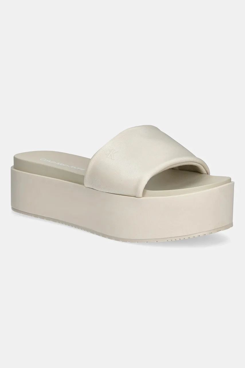 CALVIN KLEIN JEANS Чехли FLATFORM SANDAL SLIDE IN NYLON