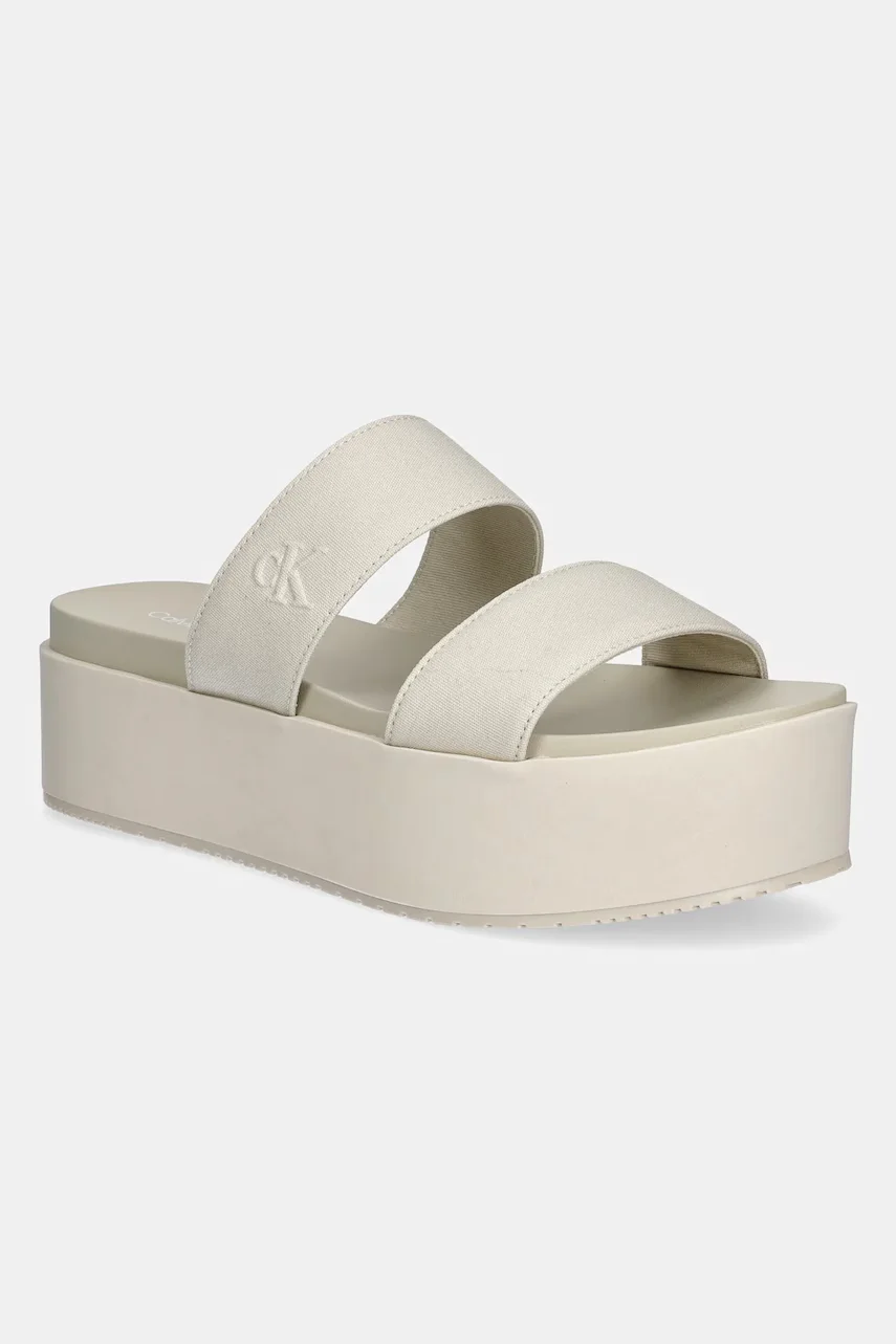 CALVIN KLEIN JEANS Чехли FLATFORM SANDAL WEBBING IN