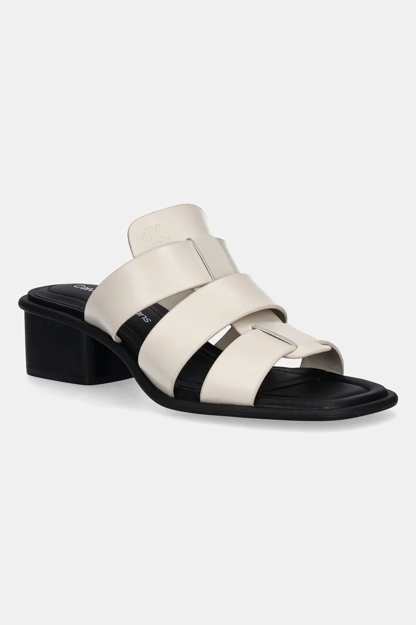 CALVIN KLEIN JEANS Чехли HEEL SQUARE MG LTH