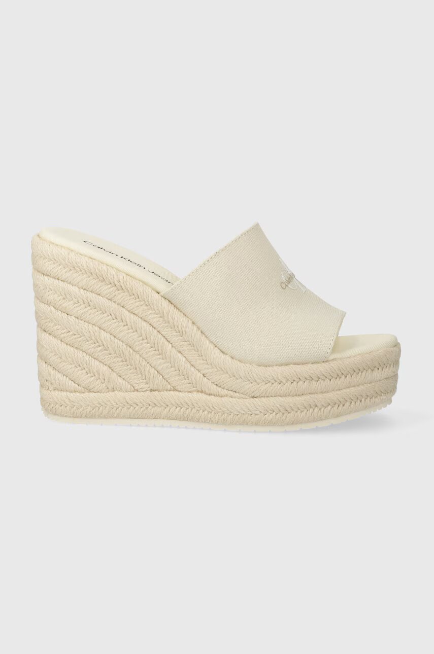 CALVIN KLEIN JEANS Чехли SLIDE WEDGE ROPE SANDAL ML BTW