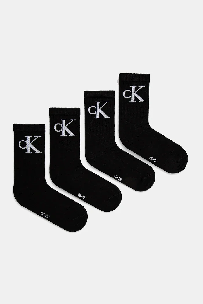 CALVIN KLEIN JEANS чорапи дамски 4 броя черни 701232678