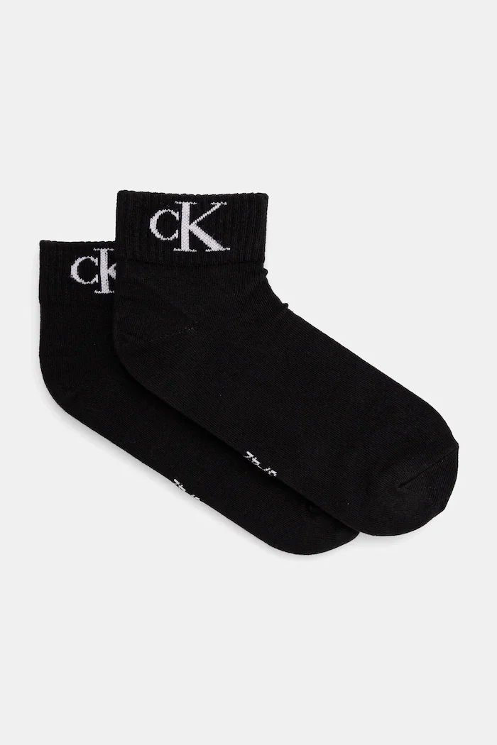 CALVIN KLEIN JEANS чорапи дамски с памук 2 броя черни 701228813
