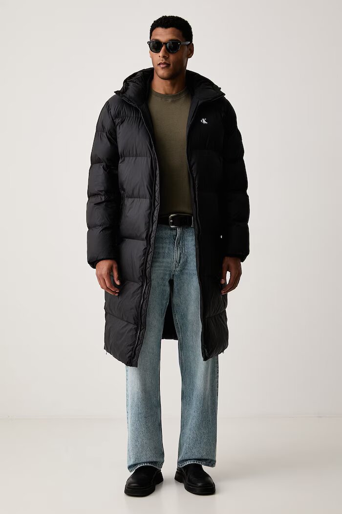 CALVIN KLEIN JEANS дълго яке мъжко черно LV04RH501G