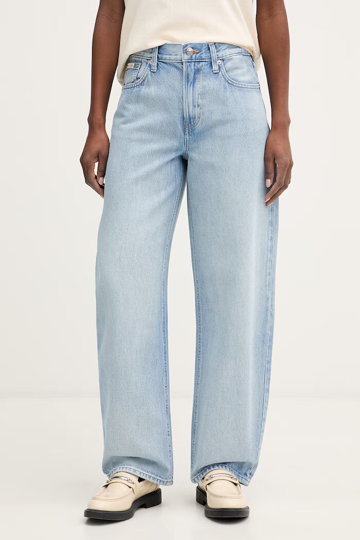 CALVIN KLEIN JEANS дънки barrel дамски сини LV047F684G