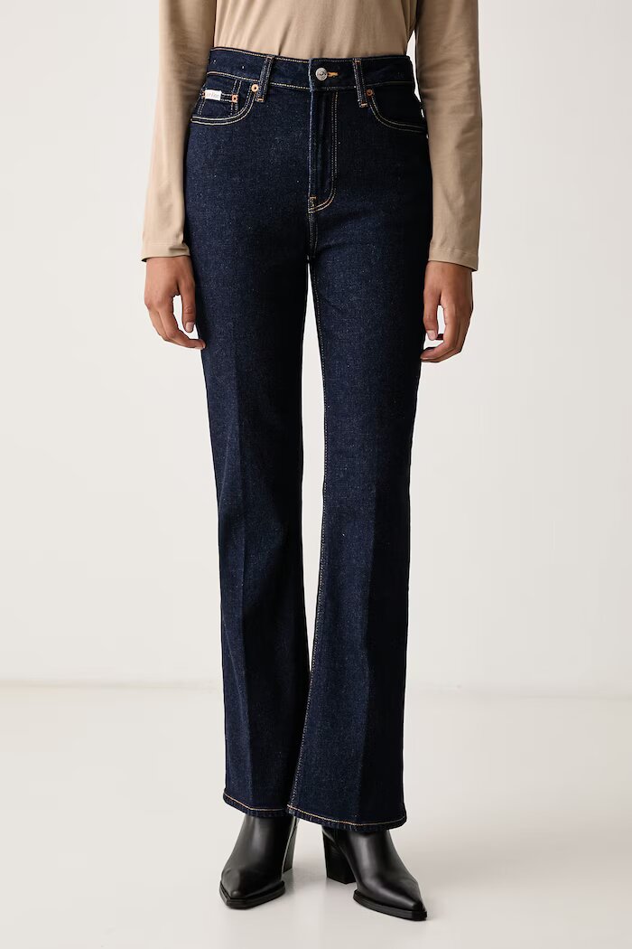 CALVIN KLEIN JEANS дънки bootcut дамски тъмносини LV047H765G