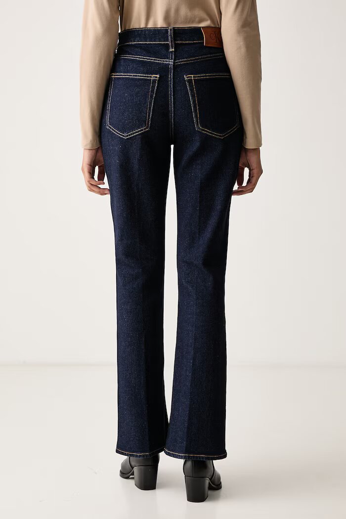 CALVIN KLEIN JEANS дънки bootcut дамски тъмносини LV047H765G
