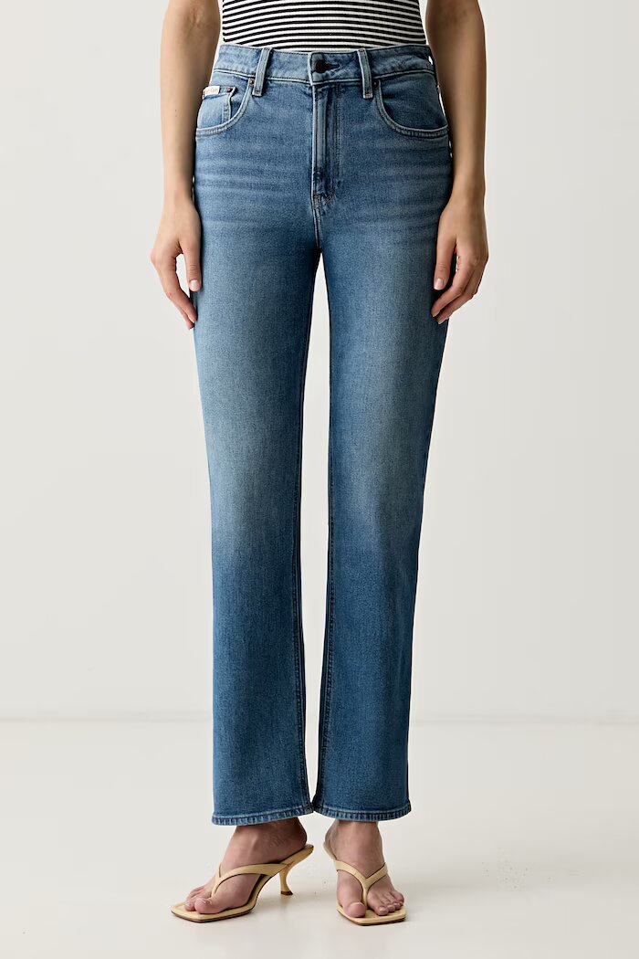 CALVIN KLEIN JEANS дънки прави дамски сини LV047F711G
