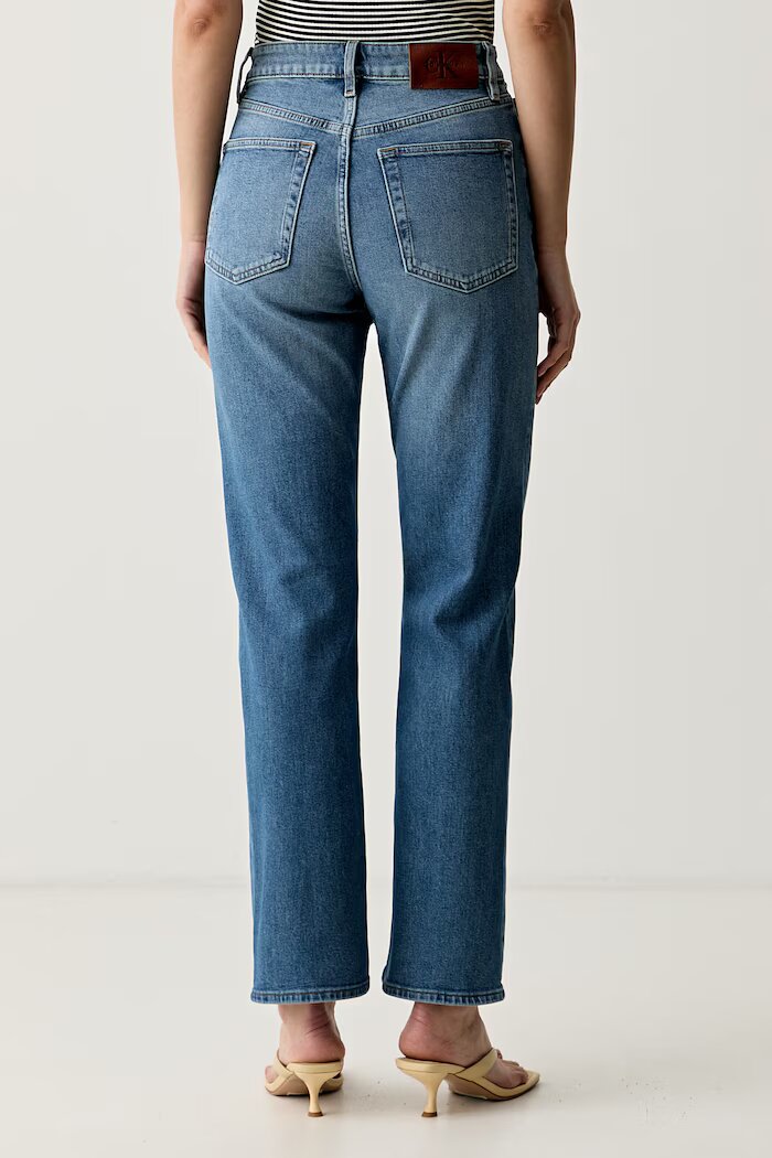 CALVIN KLEIN JEANS дънки прави дамски сини LV047F711G