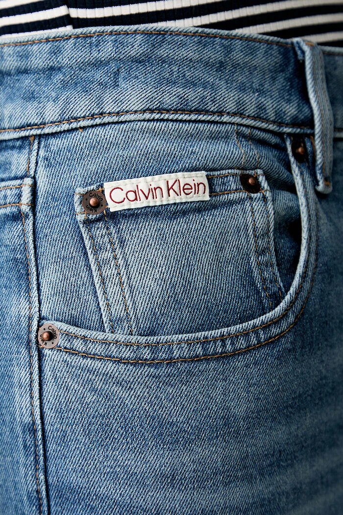 CALVIN KLEIN JEANS дънки прави дамски сини LV047F711G