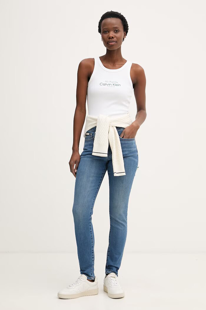 CALVIN KLEIN JEANS дънки skinny дамски сини LV047F704G