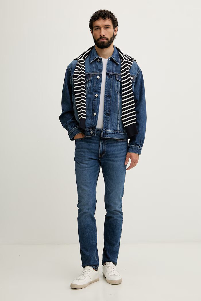 CALVIN KLEIN JEANS дънки slim fit мъжки сини LV04RB735G