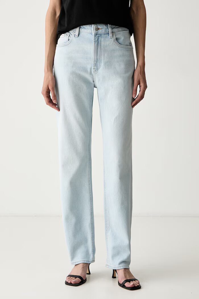 CALVIN KLEIN JEANS дънки straight дамски сини LV047F710G