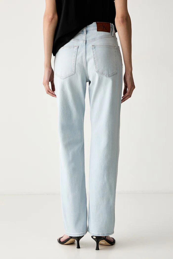 CALVIN KLEIN JEANS дънки straight дамски сини LV047F710G