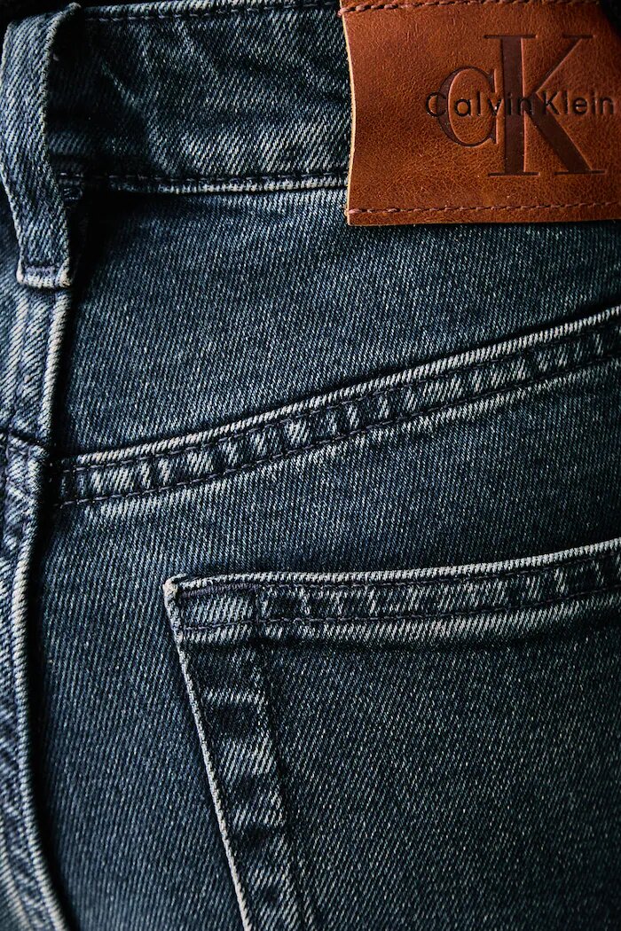 CALVIN KLEIN JEANS дънки straight дамски тъмносини LV047H739G