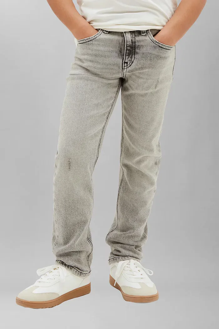 CALVIN KLEIN JEANS дънки straight за деца STRAIGHT сиви LVCKTJC18B
