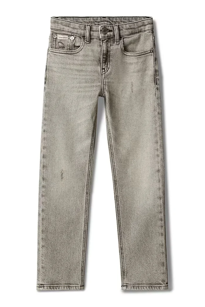 CALVIN KLEIN JEANS дънки straight за деца STRAIGHT сиви LVCKTJC18B