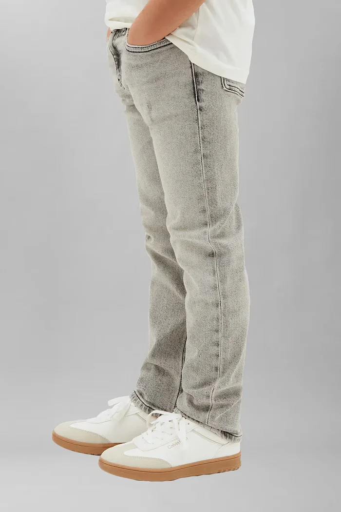 CALVIN KLEIN JEANS дънки straight за деца STRAIGHT сиви LVCKTJC18B