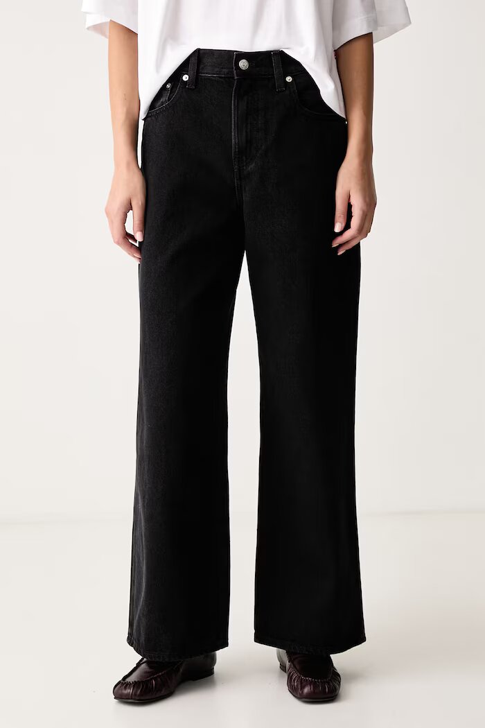 CALVIN KLEIN JEANS дънки wide leg дамски черни LV047H706G
