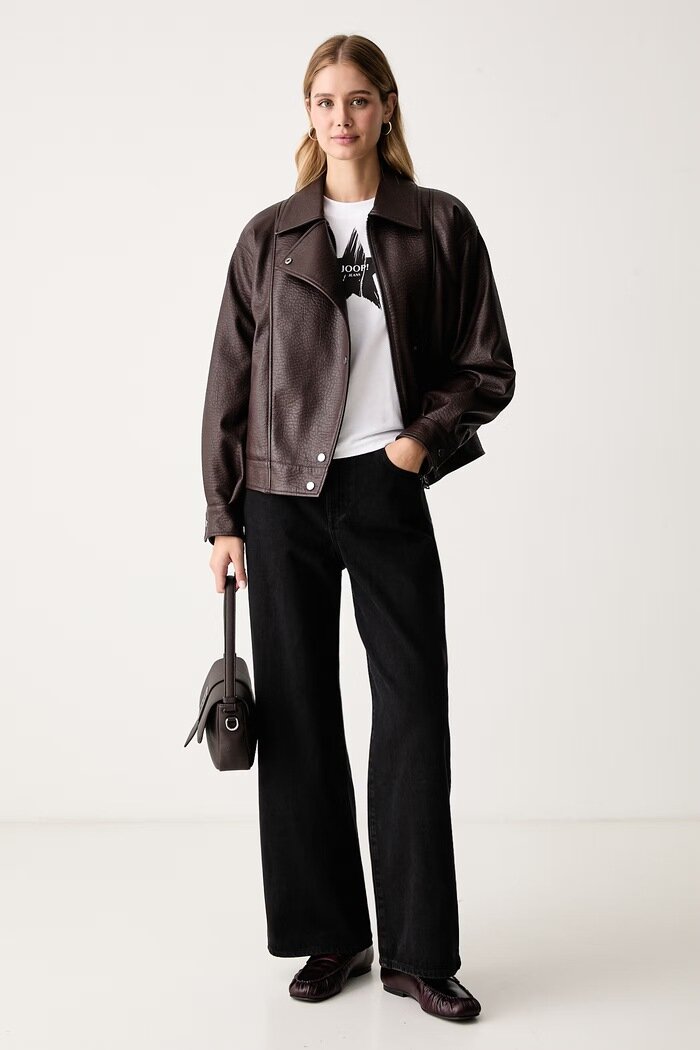 CALVIN KLEIN JEANS дънки wide leg дамски черни LV047H706G