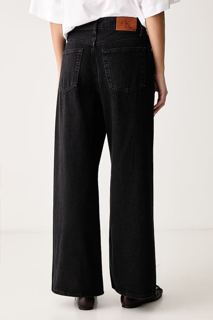 CALVIN KLEIN JEANS дънки wide leg дамски черни LV047H706G