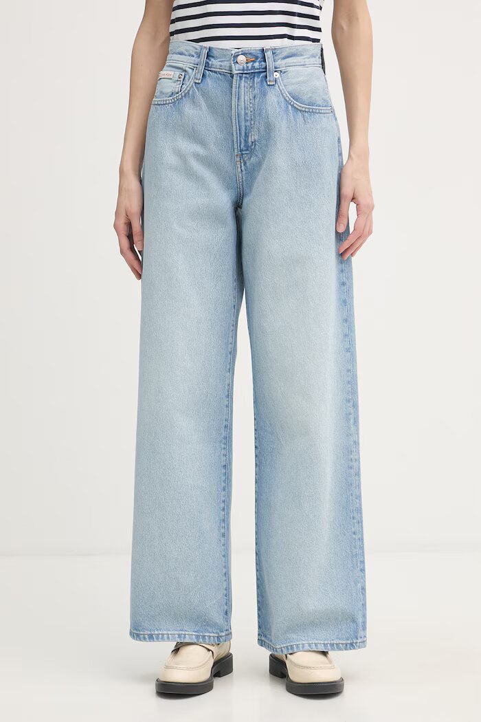 CALVIN KLEIN JEANS дънки wide leg дамски сини LV047F662G