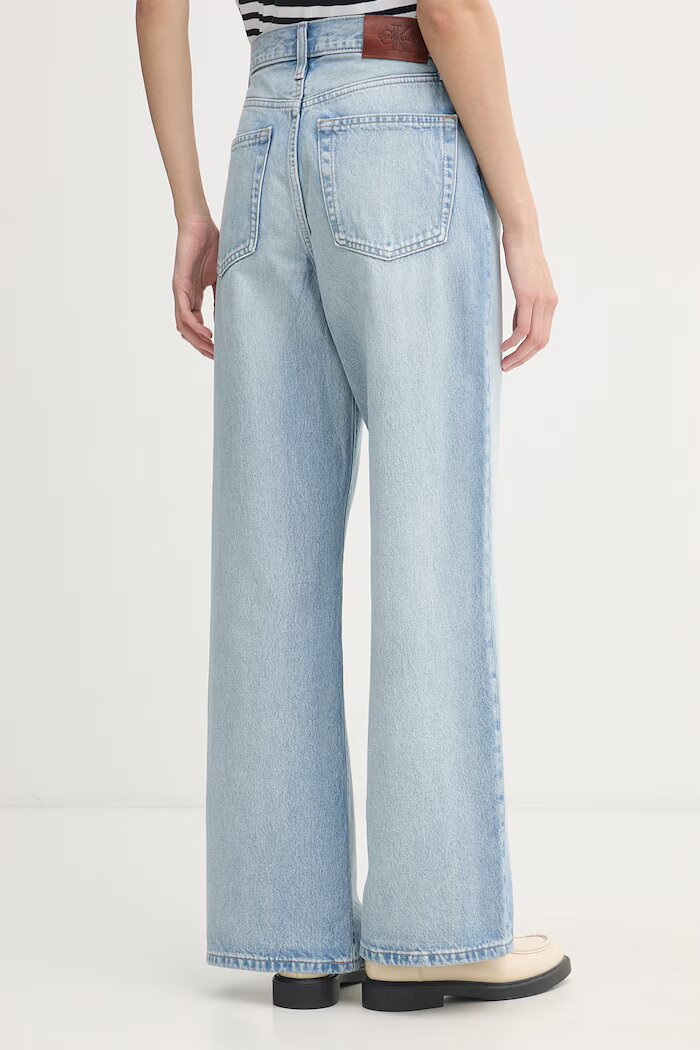 CALVIN KLEIN JEANS дънки wide leg дамски сини LV047F662G