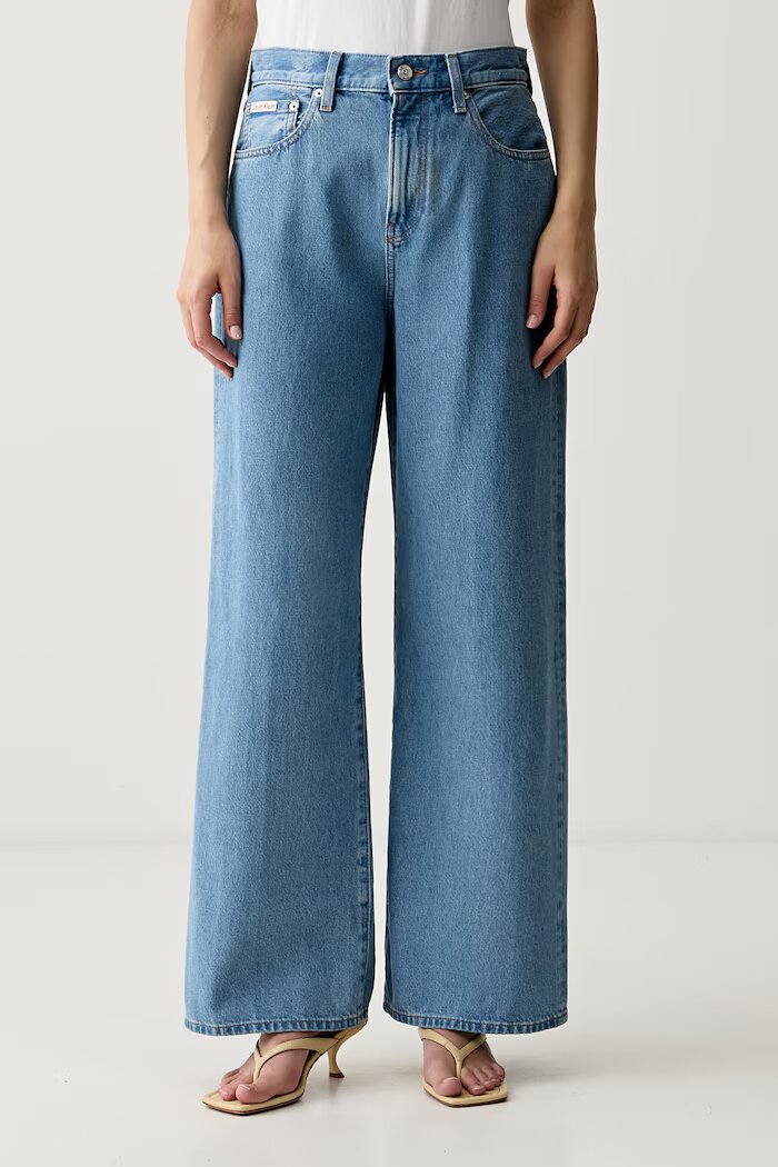 CALVIN KLEIN JEANS дънки wide leg дамски сини LV047G906G