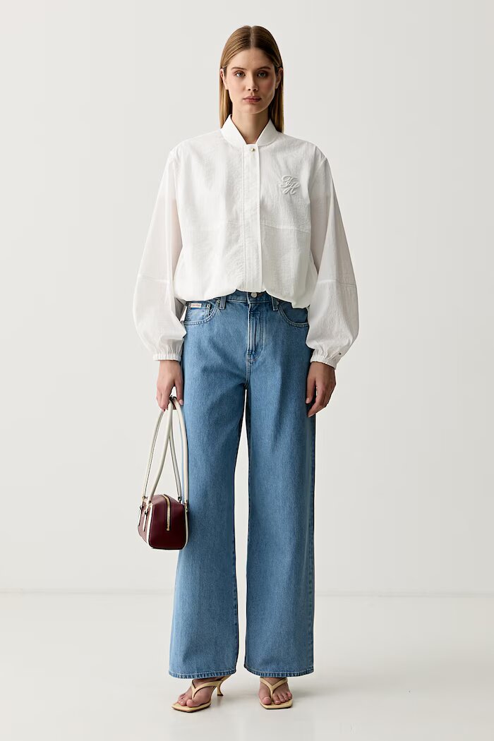 CALVIN KLEIN JEANS дънки wide leg дамски сини LV047G906G