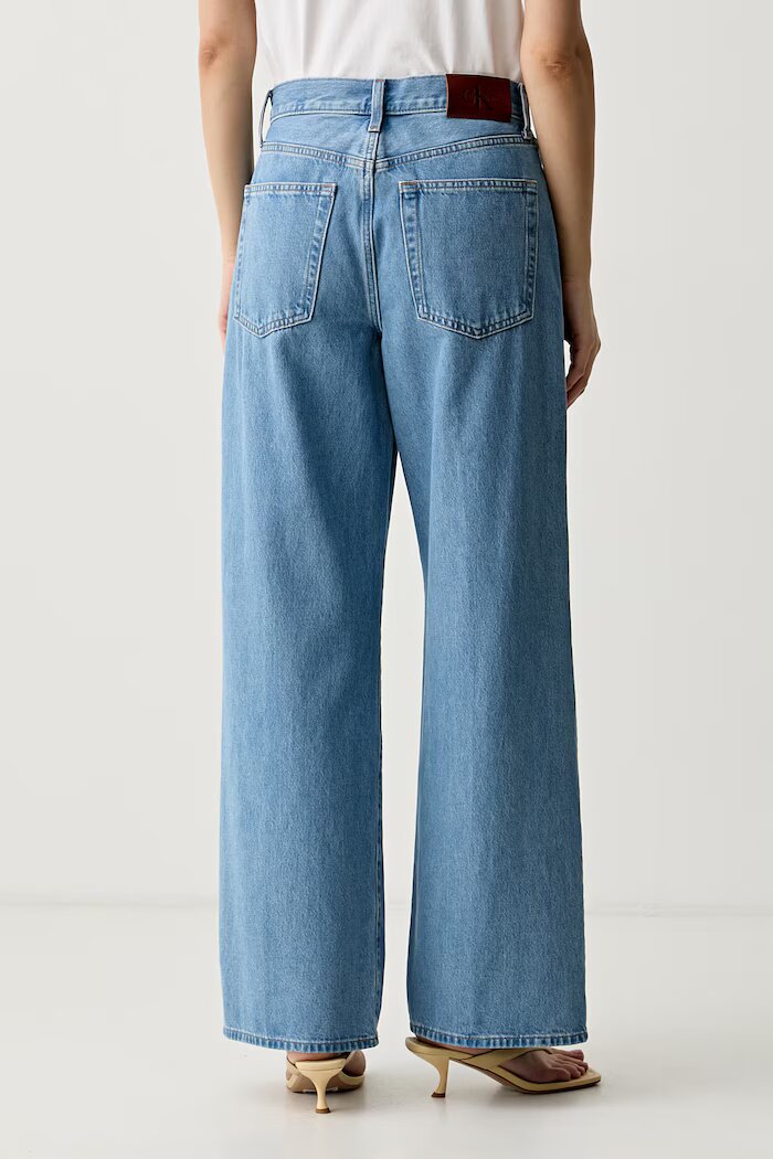 CALVIN KLEIN JEANS дънки wide leg дамски сини LV047G906G