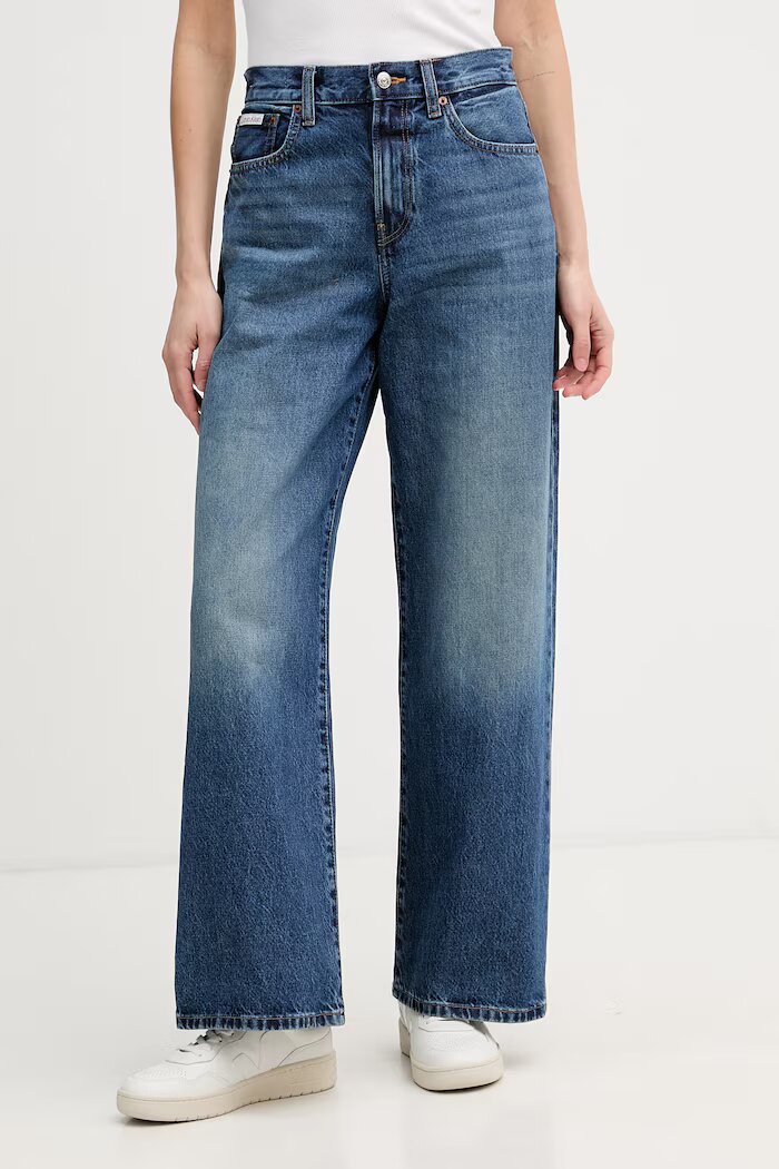 CALVIN KLEIN JEANS дънки wide leg дамски сини LV047G928G