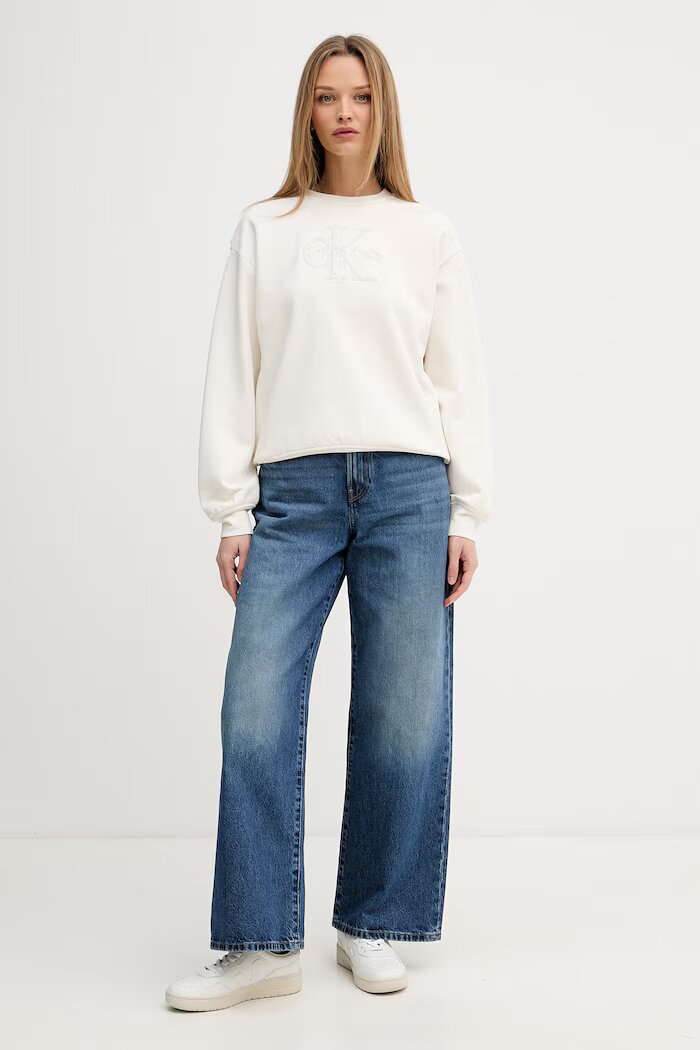 CALVIN KLEIN JEANS дънки wide leg дамски сини LV047G928G