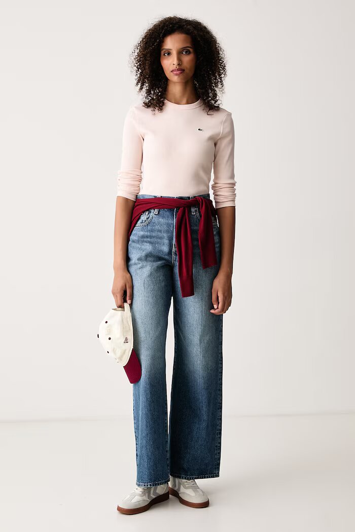 CALVIN KLEIN JEANS дънки wide leg дамски сини LV047H705G