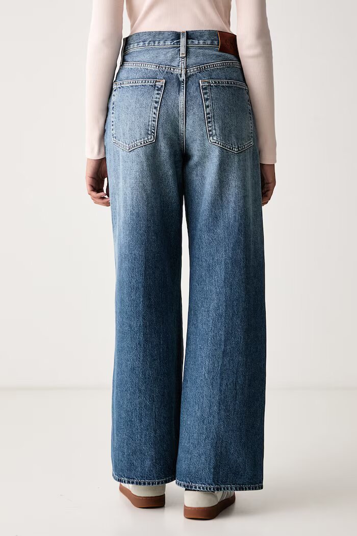 CALVIN KLEIN JEANS дънки wide leg дамски сини LV047H705G