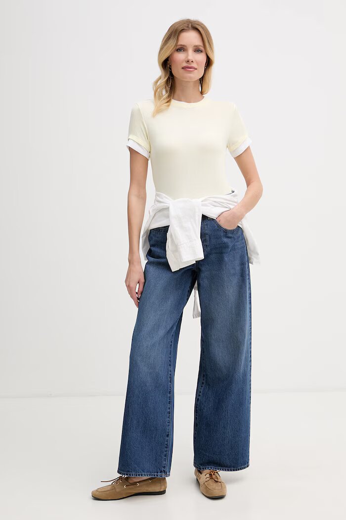CALVIN KLEIN JEANS Дънки wide leg дамски тъмносини LV047F727G