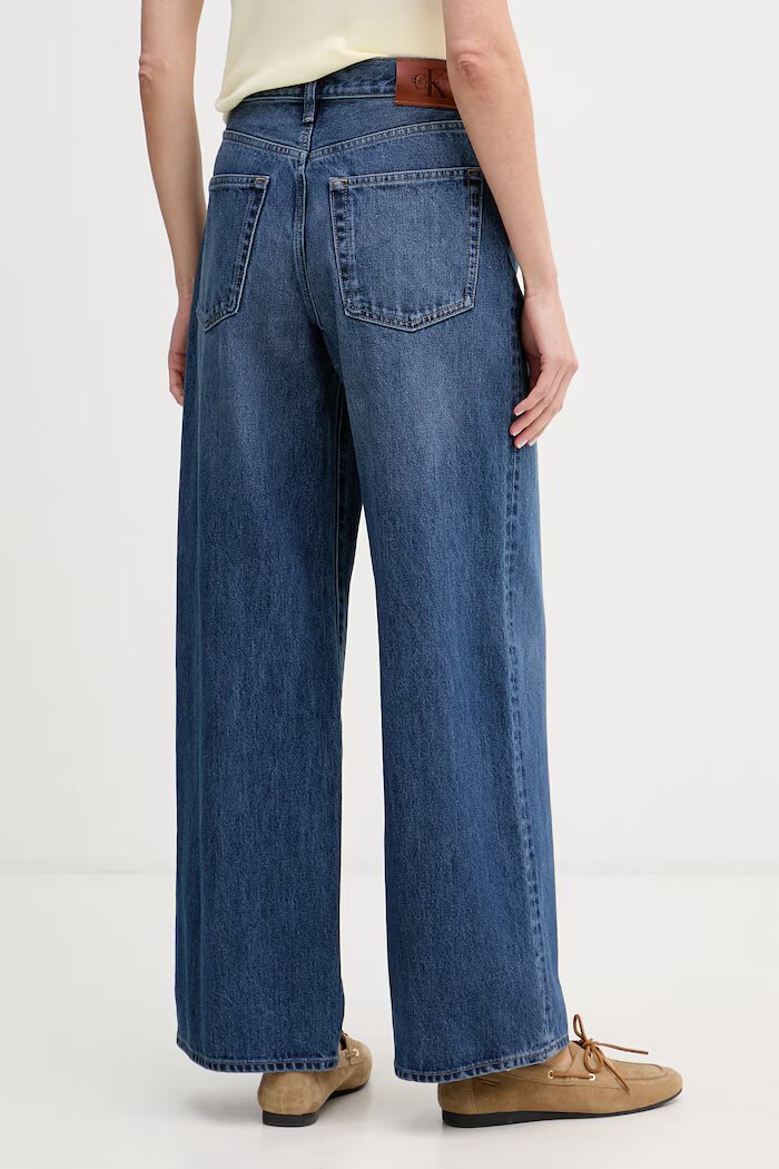 CALVIN KLEIN JEANS Дънки wide leg дамски тъмносини LV047F727G