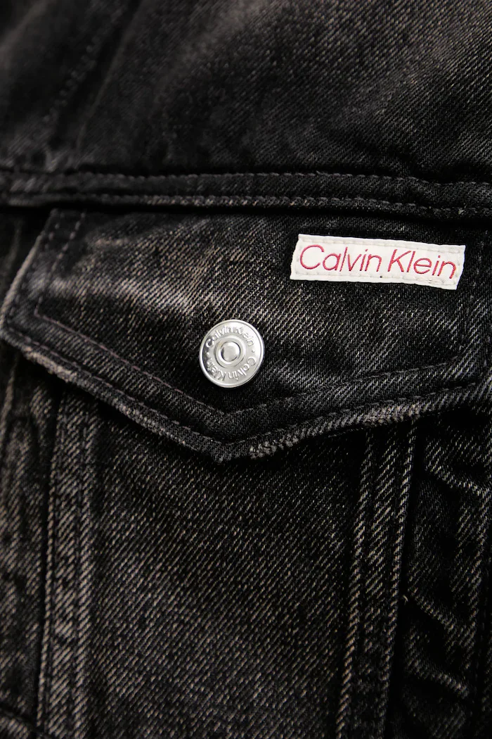 CALVIN KLEIN JEANS Дънково яке в черно преходен модел с уголемена кройка LV04RD707G