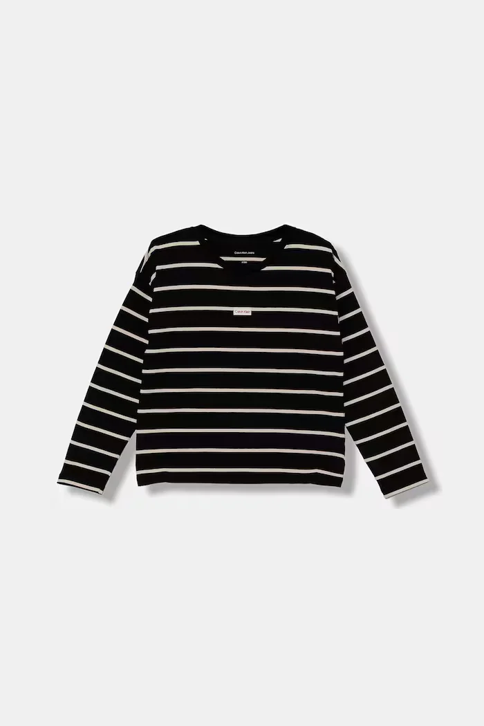 CALVIN KLEIN JEANS Детска блуза с дълги ръкави в черно IG0IG03034